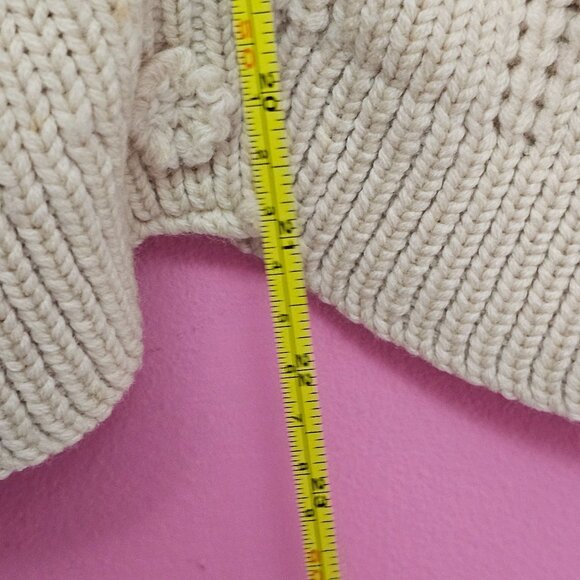 Vintage Kerrybrooke Sears Zephyr Wool Beige Cable Knit Cardigan Sweater Button - Picture 7 of 16